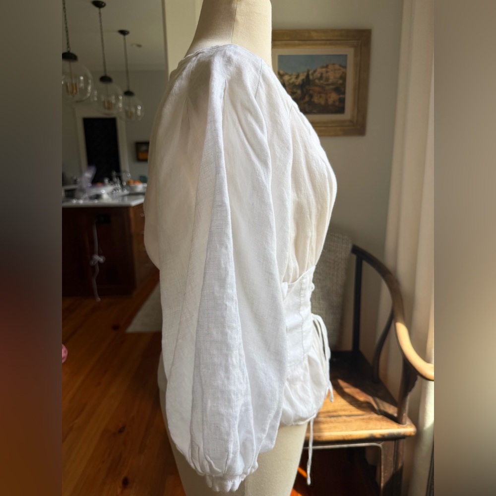 Anemic + Kin Linen Lace-Up Blouse - Picture 5 of 5